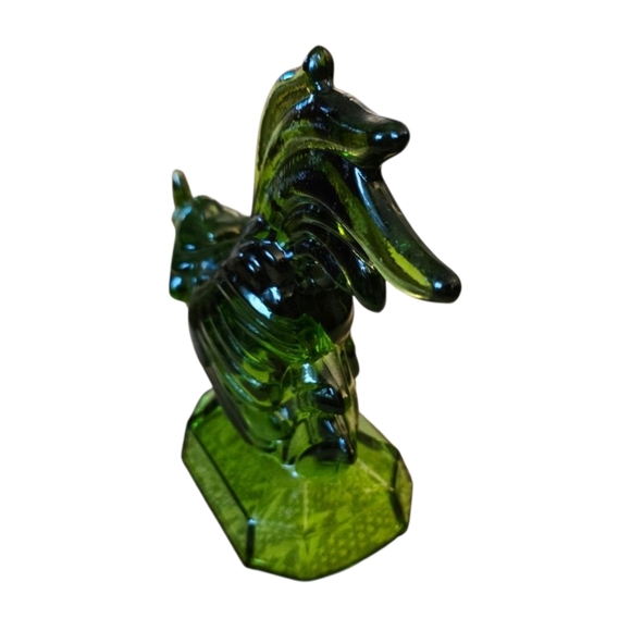 L.E. Smith Green Glass Fighting Rooster Vintage Farmhouse Style Primitive - Picture 4 of 4